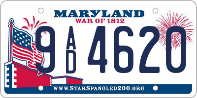 MD license plate 9AD4620