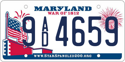 MD license plate 9AD4659