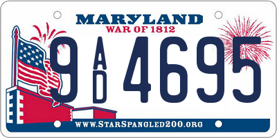 MD license plate 9AD4695