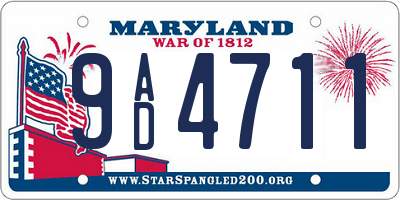 MD license plate 9AD4711