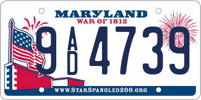 MD license plate 9AD4739