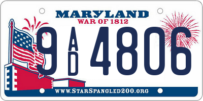 MD license plate 9AD4806