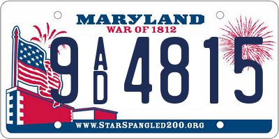MD license plate 9AD4815