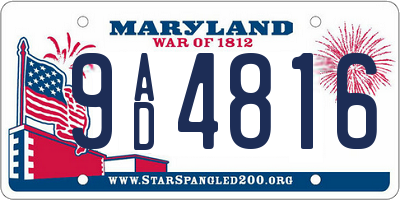 MD license plate 9AD4816