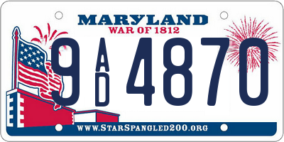 MD license plate 9AD4870
