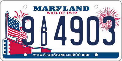 MD license plate 9AD4903