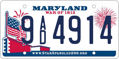 MD license plate 9AD4914