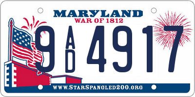MD license plate 9AD4917