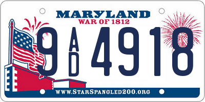 MD license plate 9AD4918