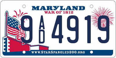 MD license plate 9AD4919