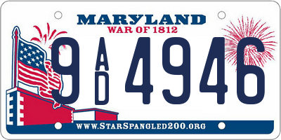 MD license plate 9AD4946