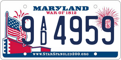 MD license plate 9AD4959