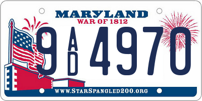 MD license plate 9AD4970