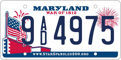 MD license plate 9AD4975