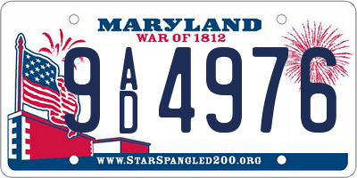 MD license plate 9AD4976