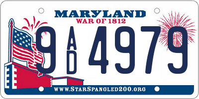 MD license plate 9AD4979