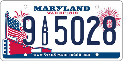 MD license plate 9AD5028