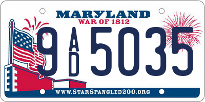 MD license plate 9AD5035