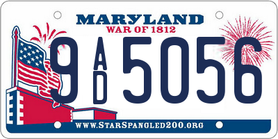 MD license plate 9AD5056
