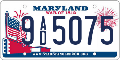 MD license plate 9AD5075