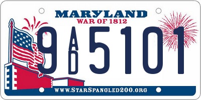 MD license plate 9AD5101