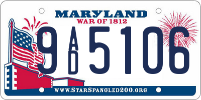 MD license plate 9AD5106