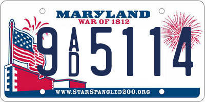 MD license plate 9AD5114