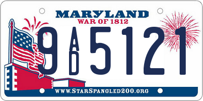 MD license plate 9AD5121