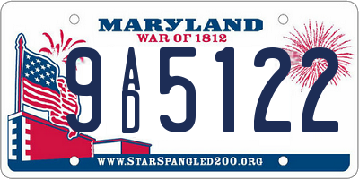 MD license plate 9AD5122