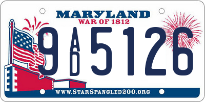MD license plate 9AD5126
