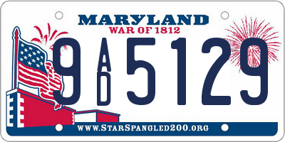 MD license plate 9AD5129