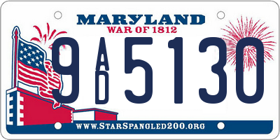 MD license plate 9AD5130