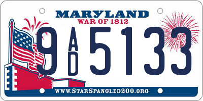 MD license plate 9AD5133
