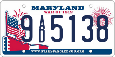 MD license plate 9AD5138