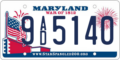 MD license plate 9AD5140