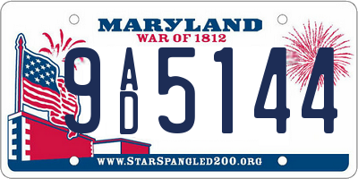 MD license plate 9AD5144