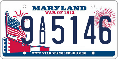 MD license plate 9AD5146