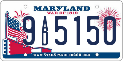 MD license plate 9AD5150