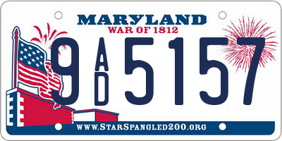 MD license plate 9AD5157