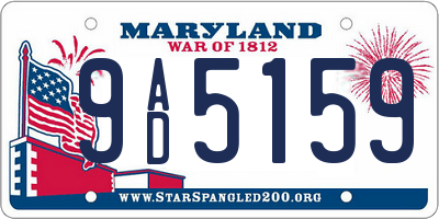 MD license plate 9AD5159