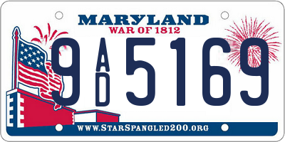 MD license plate 9AD5169