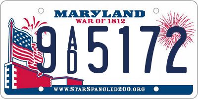 MD license plate 9AD5172