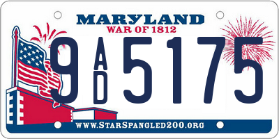 MD license plate 9AD5175