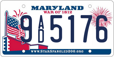 MD license plate 9AD5176