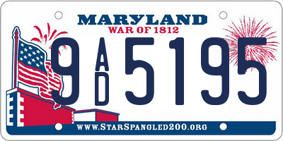 MD license plate 9AD5195