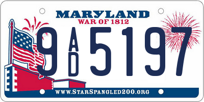 MD license plate 9AD5197