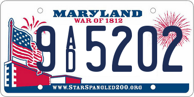 MD license plate 9AD5202