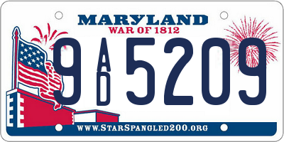 MD license plate 9AD5209