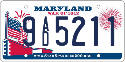 MD license plate 9AD5211