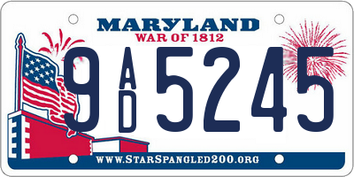 MD license plate 9AD5245